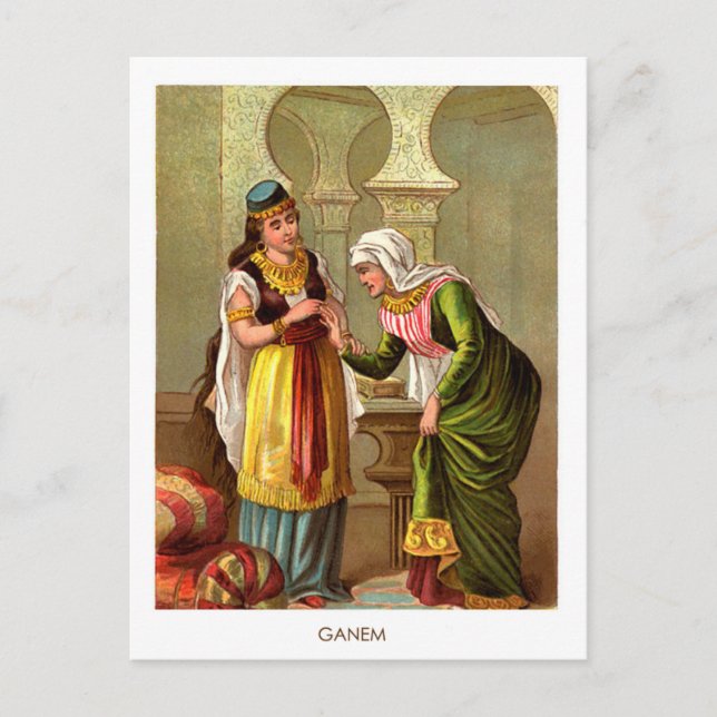 Postal Noches árabes de 1001: Ganem (Anverso)
