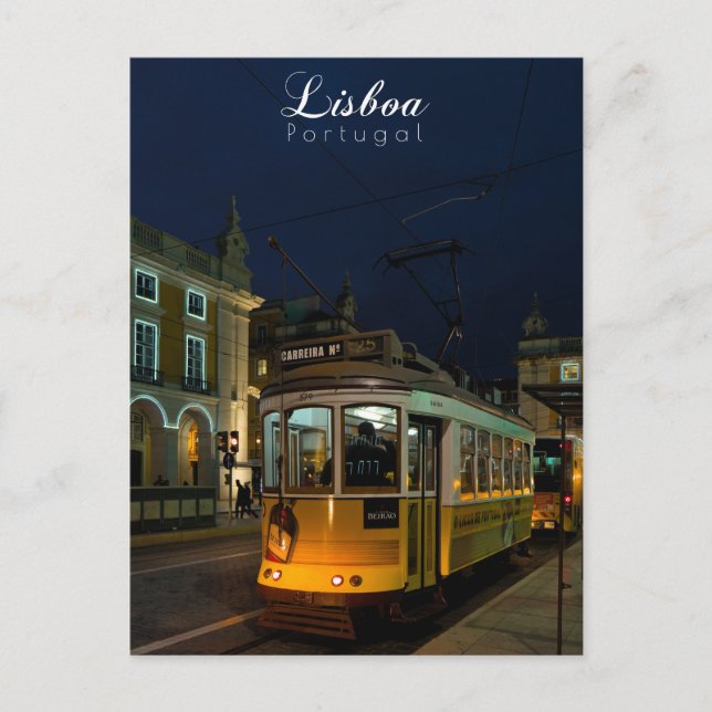 Postal Noches de Lisboa - Arte de viajes (Anverso)