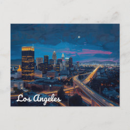 Postal Noches de neón en el horizonte de Los Ángeles