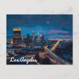 Postal Noches de neón en el horizonte de Los Ángeles