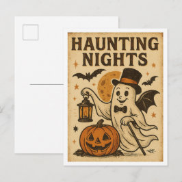 Postal Noches Embrujadas de Halloween Vintage