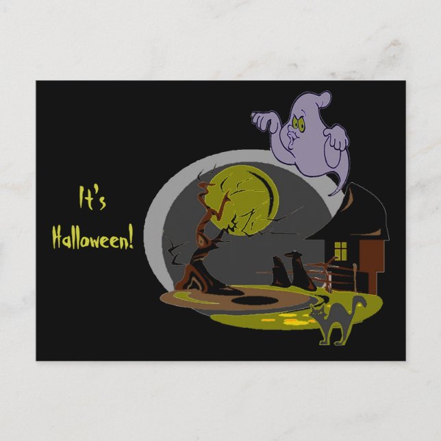 Postal nocturna de Halloween (Anverso)