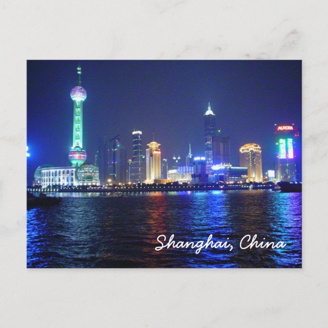 postal nocturna de Shanghai (Anverso)