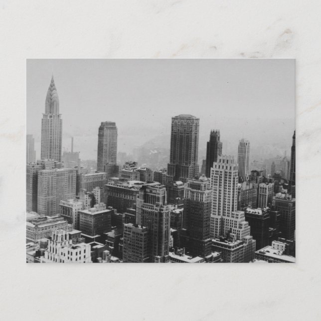 Postal nocturna gris de Nueva York (Anverso)