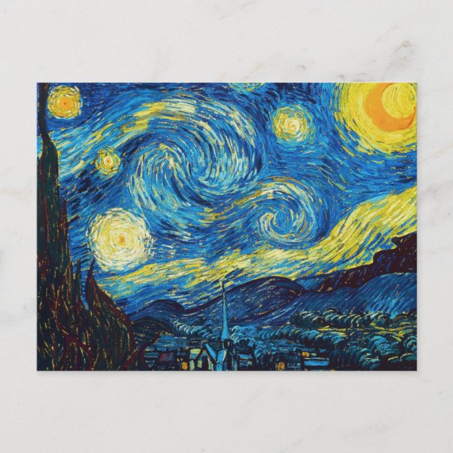 Postal nocturna Van Gogh Starry (Anverso)