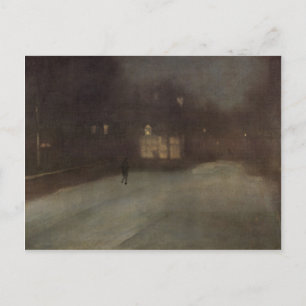 Postal Nocturne en gris y oro por Whistler