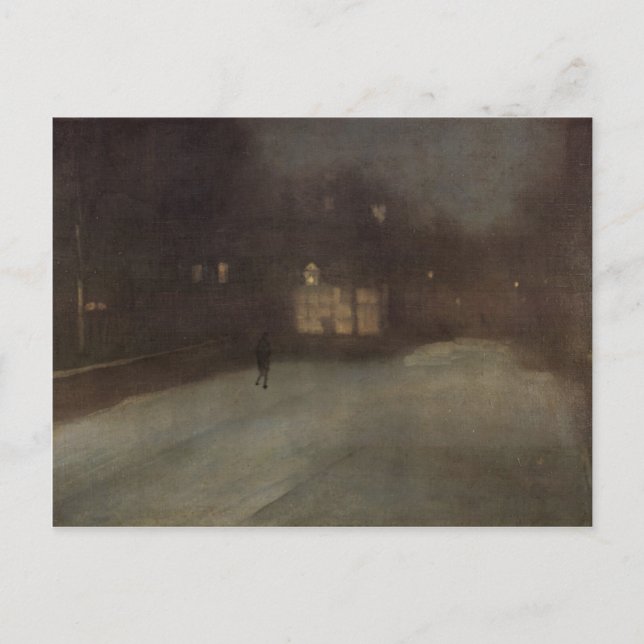 Postal Nocturne en gris y oro por Whistler (Anverso)