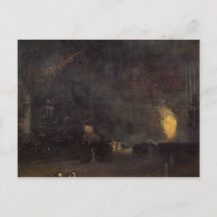 Postal Nocturne, negro y oro, la rueda de fuego - silbado
