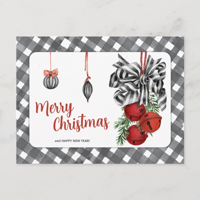 Postal Noël Simple Negro y Blanco (Anverso)