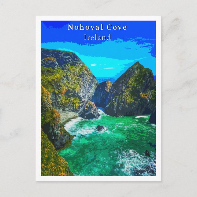 Postal Nohoval Cove Cork Ireland Retro Style (Anverso)