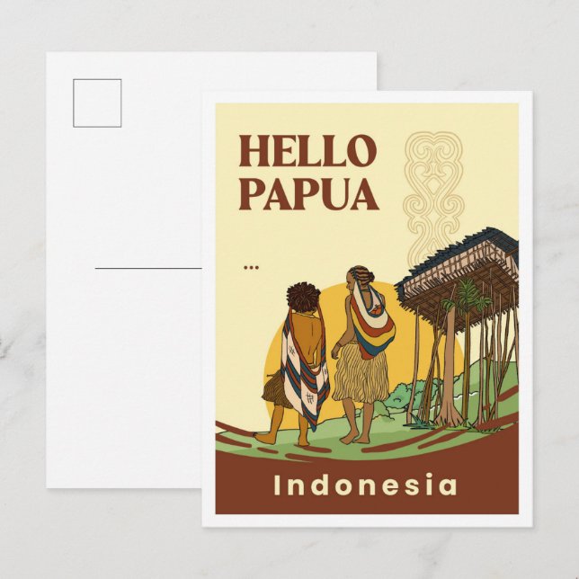 Postal Noken Papua Indonesia Travel (Anverso / Reverso)