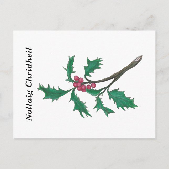 Postal Nollaig Chridheil (Feliz Navidad en galés) (Anverso)