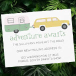 Postal NOMAD New Mailing Address ADVENTING ESPERA RV<br><div class="desc">Echa un vistazo a este lindo remolque de camper con el mensaje "ADVENTURE AWAITS". Perfecto para alertar a amigos y familiares de su nueva dirección de correo cuando usted está en la carretera. Siempre puede editar y agregar su propio texto. Avísame si quieres hacer algo personalizado. Y asegúrate de revisar...</div>