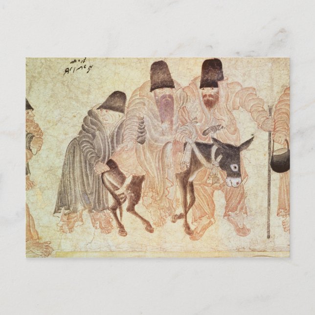 Postal Nómadas mongoles con burro, siglo XV (Anverso)