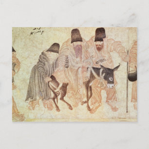 Postal Nómadas mongoles con burro, siglo XV