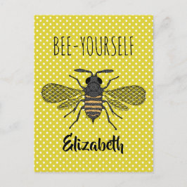 Postal Nombrado DECORACIÓN DE Polkadot Amarillo