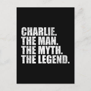 Postal Nombre Charlie, Charlie El Hombre El Mito La Leyen