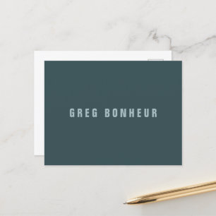 Postal Nombre con Estilo Moderno   Gris Azul