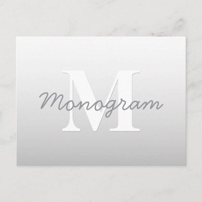 Postal Nombre cursivo u otro texto con monograma | Gradie (Anverso)