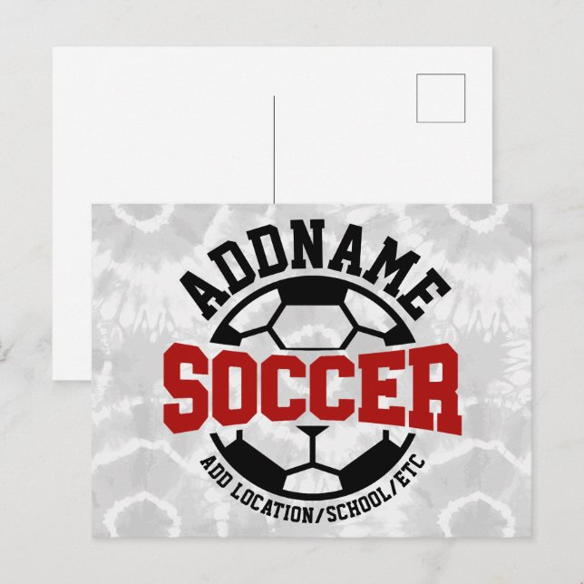 Postal NOMBRE DE ADD Personalizado Jugador de Fútbol Tipo (Anverso / Reverso)