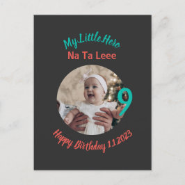 Postal Nombre de cumpleaños personalizado con foto