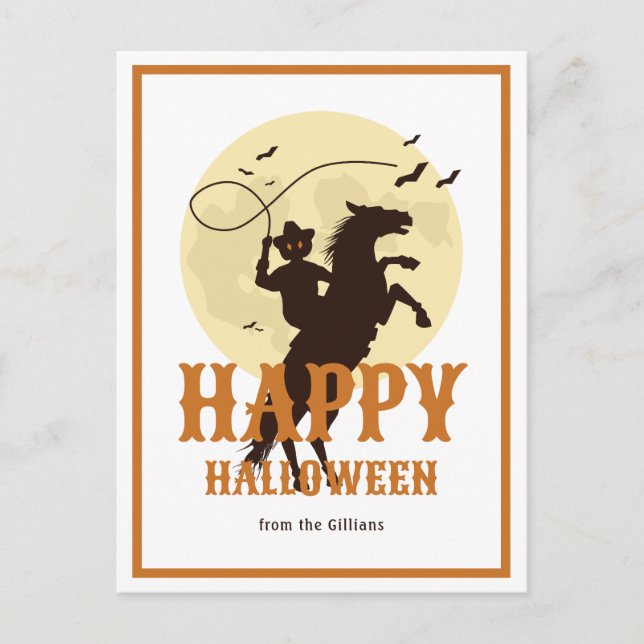 Postal nombre de familia feliz de halloween (Anverso)