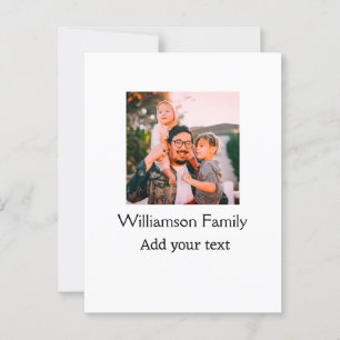 Postal Nombre de familia mensaje de foto texto vacaciones