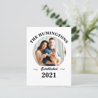 Postal Nombre de familia personalizado, foto y año de est