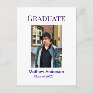 Postal nombre de foto de graduación clase de 20XX azul si