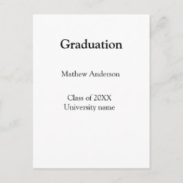 Postal nombre de graduación clase de 20XX nombre de unive