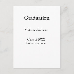 Postal nombre de graduación clase de 20XX nombre de unive