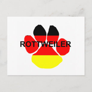 Postal nombre de la bandera de rottweiler paw