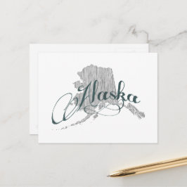 Postal Nombre de la tipografía gris de color de Alaska