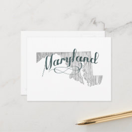 Postal Nombre de la tipografía gris de color maryland