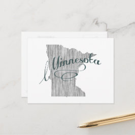 Postal Nombre de la tipografía gris de época de Minnesota