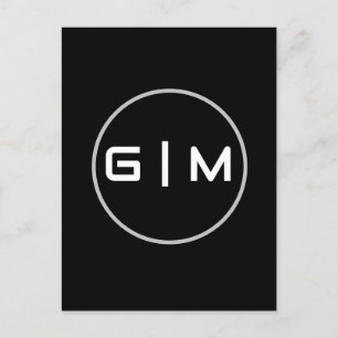 Postal nombre de las iniciales del personalizable