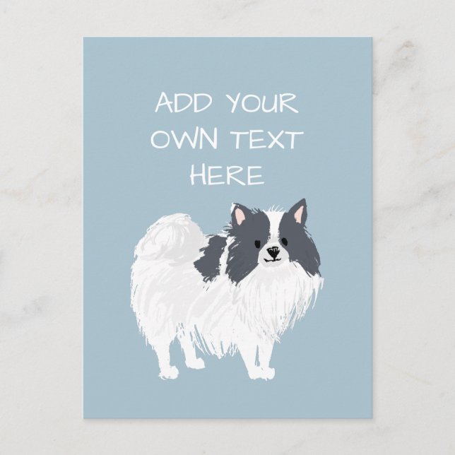 Postal Nombre de perro personalizado de Pomerania (Anverso)
