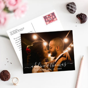 Postal Nombre del guión Foto de agradecimiento de boda co