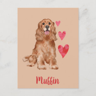 Postal Nombre del Mascota del Personalizable Cocker Spani