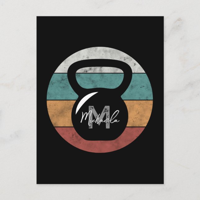 Postal Nombre del monograma del personalizado del timbre  (Anverso)