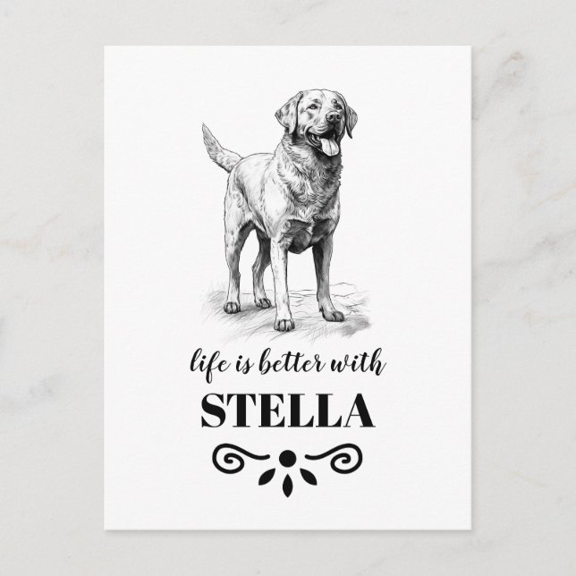 Postal Nombre del perro Personalizado de Chesapeake Bay R (Anverso)