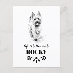 Postal Nombre del perro Personalizado West-Highland-White