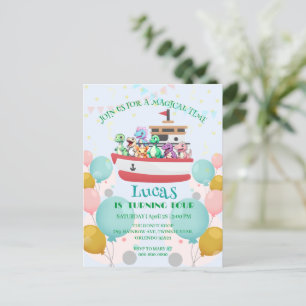 Postal Nombre divertido de fiesta de cumpleaños de yate d