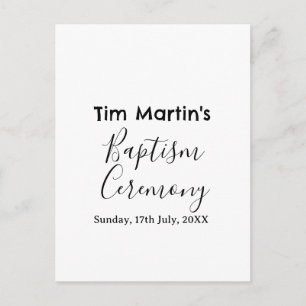 Postal nombre fecha ceremonia bautizo católica simple min