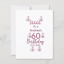 Nombre floral de cumpleaños número 60 en blanco y 