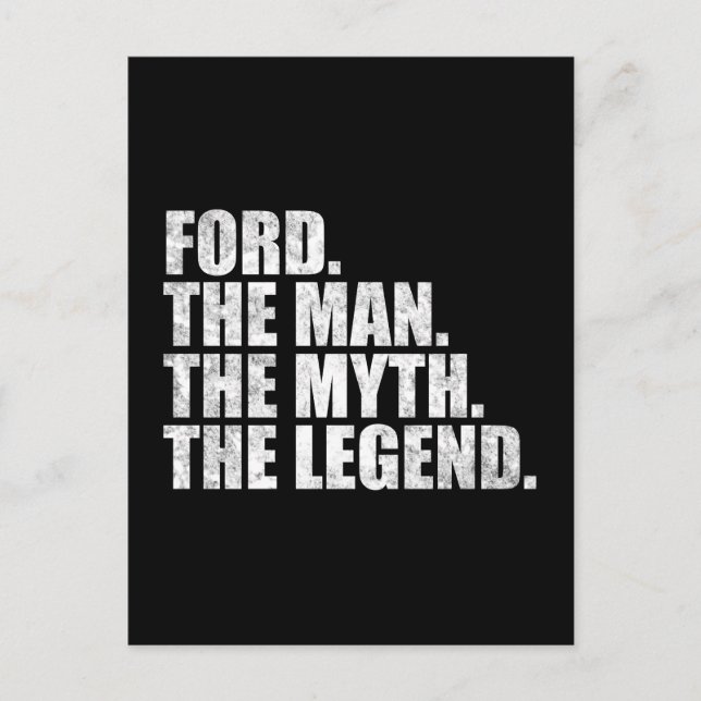 Postal Nombre Ford, Ford El Hombre La Leyenda (Anverso)