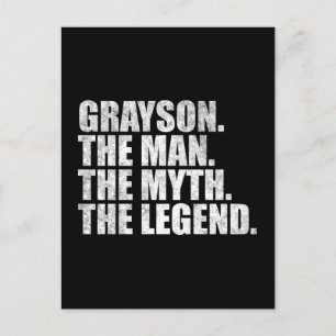 Postal nombre Grayson, Grayson El Hombre El Mito La Leyen