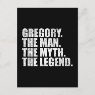 Postal nombre Gregory, Gregory El Hombre El Mito La Leyen