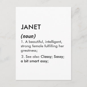 Postal Nombre Janet, nombre editable, nombre personalizad