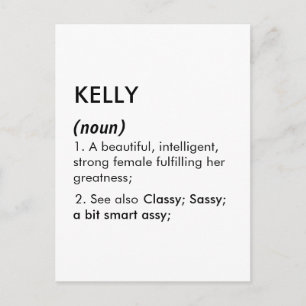 Postal Nombre Kelly, Nombre editable, Nombre personalizad